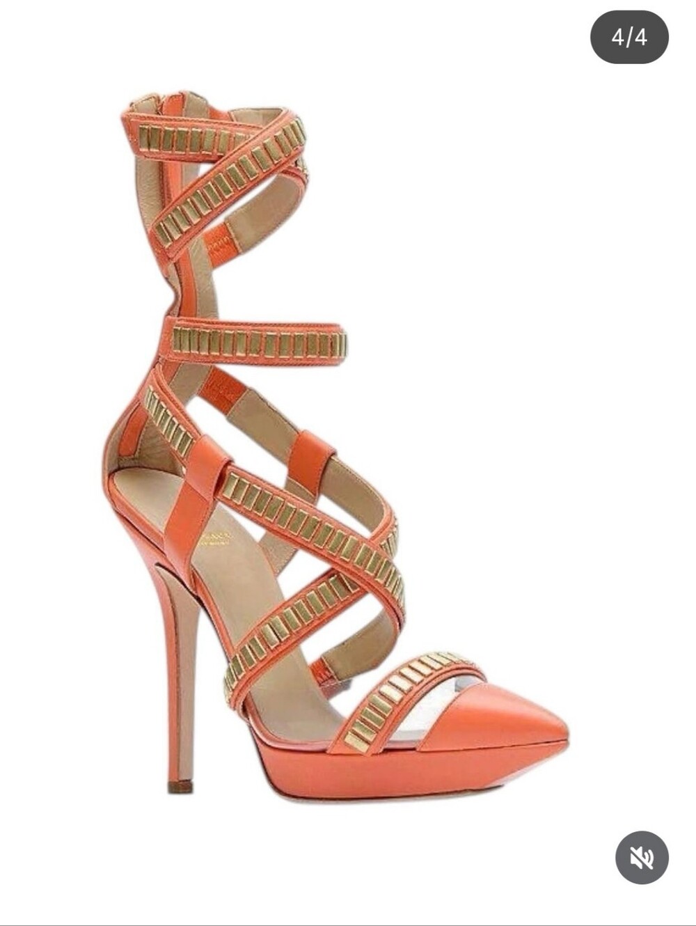 Versace SS2013 Studded Coral Heels Size 38